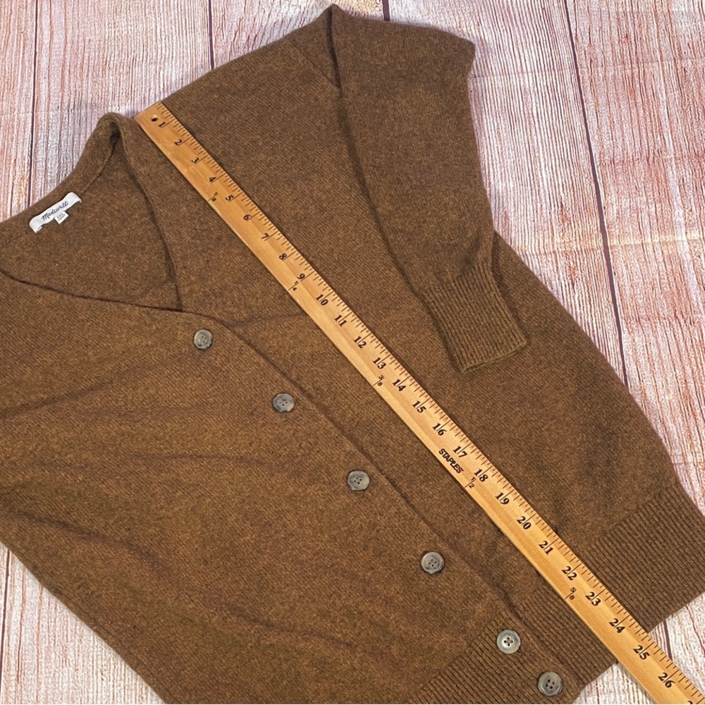 Madewell Women’s XXS Brown Button Front Cardigan Sweater Wool Blend - Picture 7 of 8